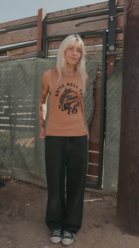 Raise Hell Eat Tacos Muscle Tee