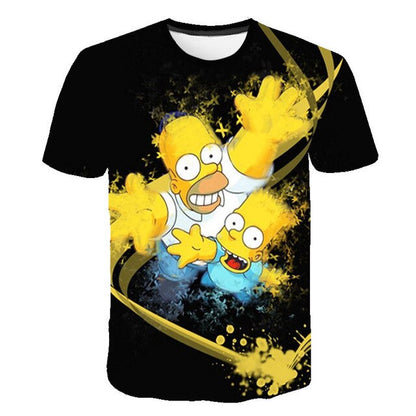 Men T-Shirt Funny Homer Simpson And his Son 3D Printed Shorts Sleeve T-shirt Fashion Casual Tops & Tees Brand Unisex Clothing
