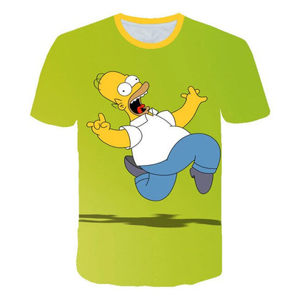 Men T-Shirt Funny Homer Simpson And his Son 3D Printed Shorts Sleeve T-shirt Fashion Casual Tops & Tees Brand Unisex Clothing