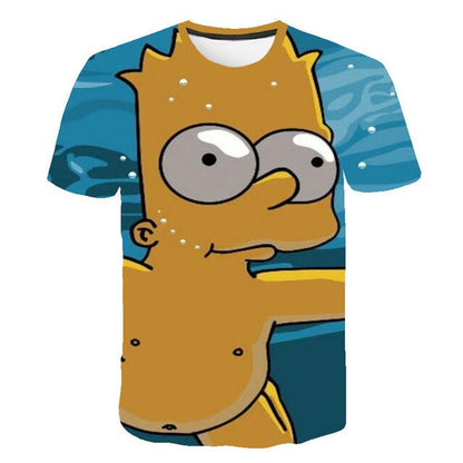 Men T-Shirt Funny Homer Simpson And his Son 3D Printed Shorts Sleeve T-shirt Fashion Casual Tops & Tees Brand Unisex Clothing