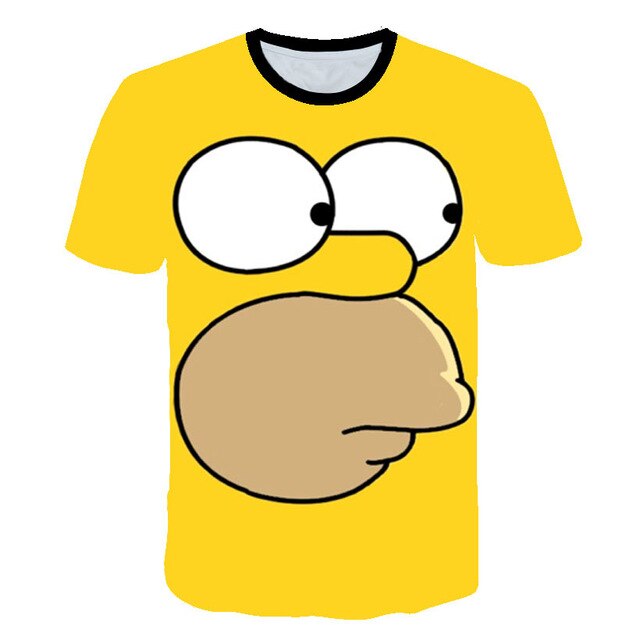 Men T-Shirt Funny Homer Simpson And his Son 3D Printed Shorts Sleeve T-shirt Fashion Casual Tops & Tees Brand Unisex Clothing