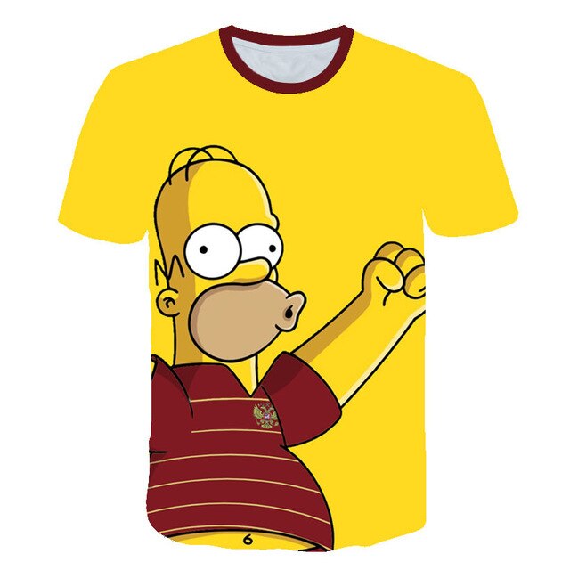 Men T-Shirt Funny Homer Simpson And his Son 3D Printed Shorts Sleeve T-shirt Fashion Casual Tops & Tees Brand Unisex Clothing