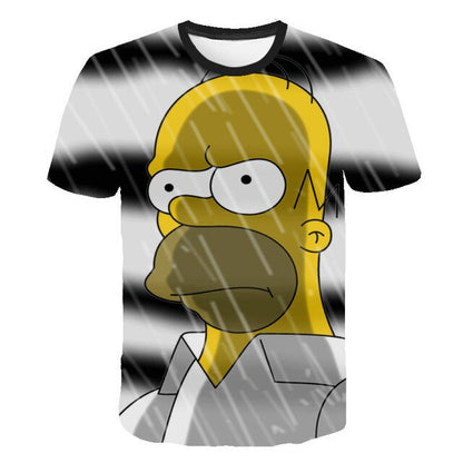 Men T-Shirt Funny Homer Simpson And his Son 3D Printed Shorts Sleeve T-shirt Fashion Casual Tops & Tees Brand Unisex Clothing