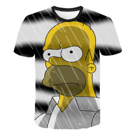 Men T-Shirt Funny Homer Simpson And his Son 3D Printed Shorts Sleeve T-shirt Fashion Casual Tops & Tees Brand Unisex Clothing