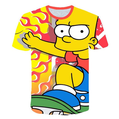 Men T-Shirt Funny Homer Simpson And his Son 3D Printed Shorts Sleeve T-shirt Fashion Casual Tops & Tees Brand Unisex Clothing