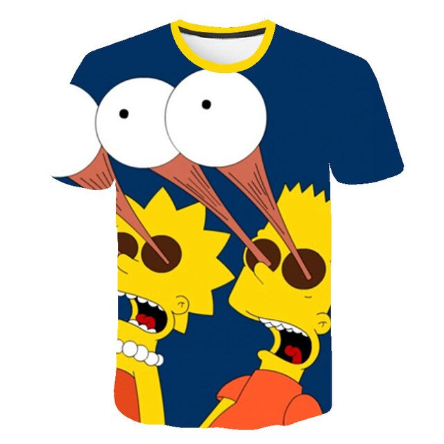 Men T-Shirt Funny Homer Simpson And his Son 3D Printed Shorts Sleeve T-shirt Fashion Casual Tops & Tees Brand Unisex Clothing