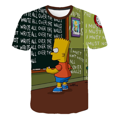 Men T-Shirt Funny Homer Simpson And his Son 3D Printed Shorts Sleeve T-shirt Fashion Casual Tops & Tees Brand Unisex Clothing
