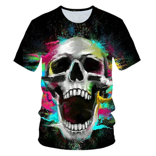 Funny Skull Motorbike 3D T Shirt Summer Hipster Short Sleeve Tee Tops Men/Women Print T-Shirts Casual Homme Short Sleeve Top-10